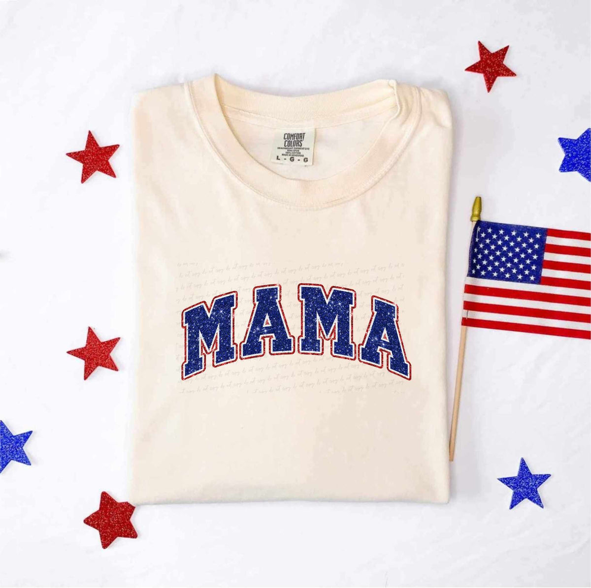 Mama blue glitter 35551 DTF transfer