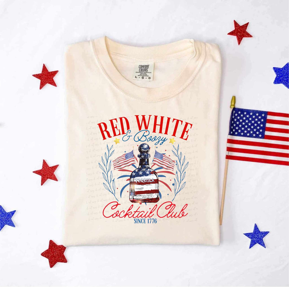 Red white & boggy cocktail club 35549 DTF transfer