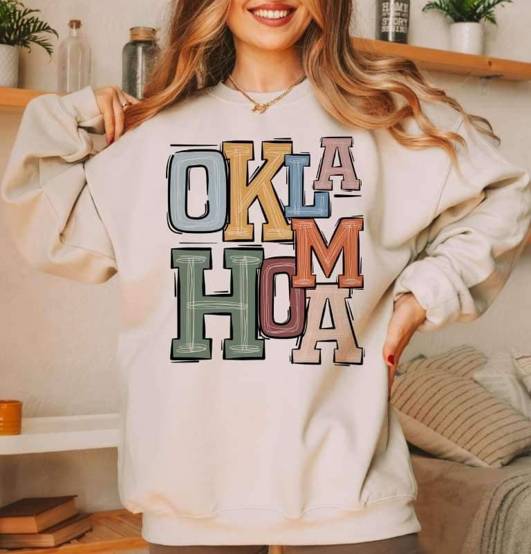 Oklahoma pastel font 15624 DTF Transfer