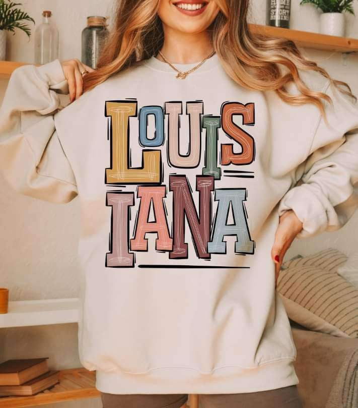 Louisiana pastel font 15623 DTF Transfer