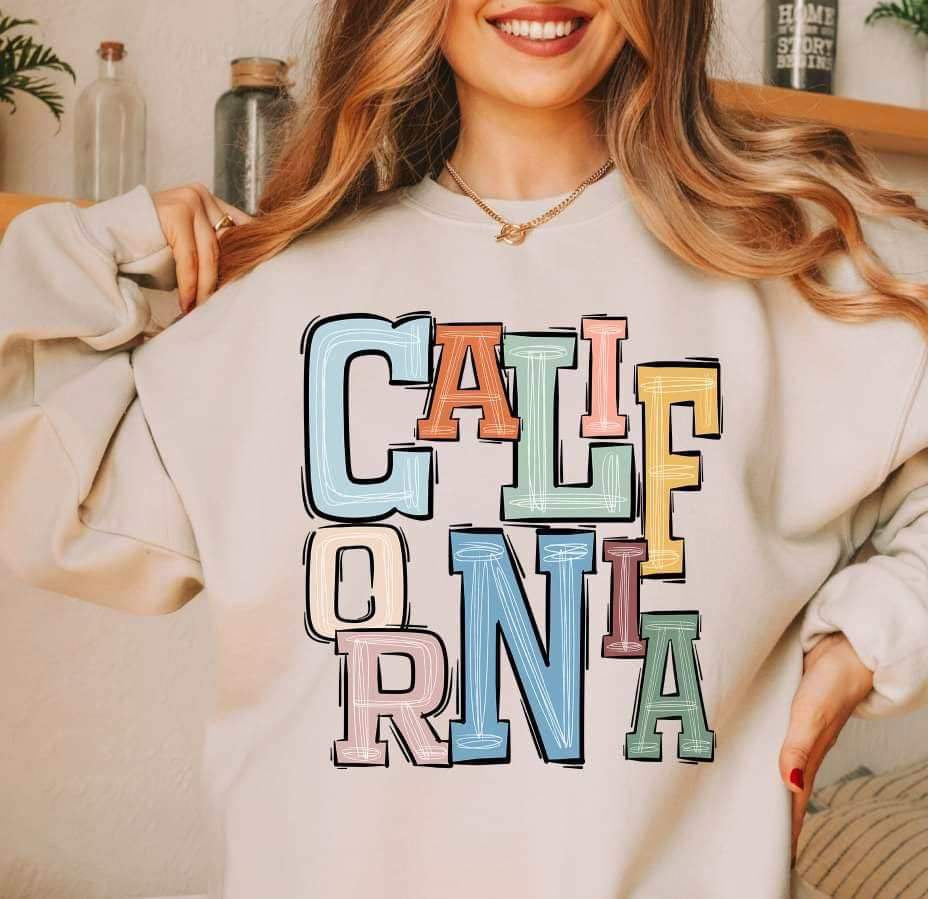 California pastel font 15622 DTF Transfer