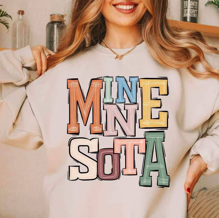 Minnesota pastel font 15619 DTF Transfer