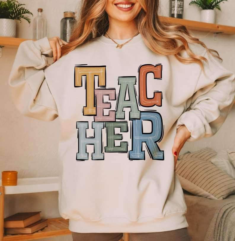 Teacher pastel font 15617 DTF Transfer