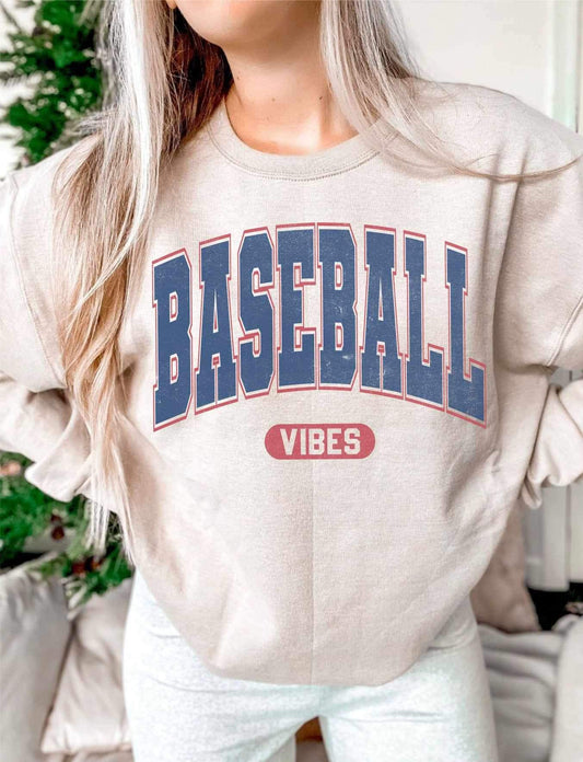 Baseball vibes red and blue (WSB) 25584 DTF transfer