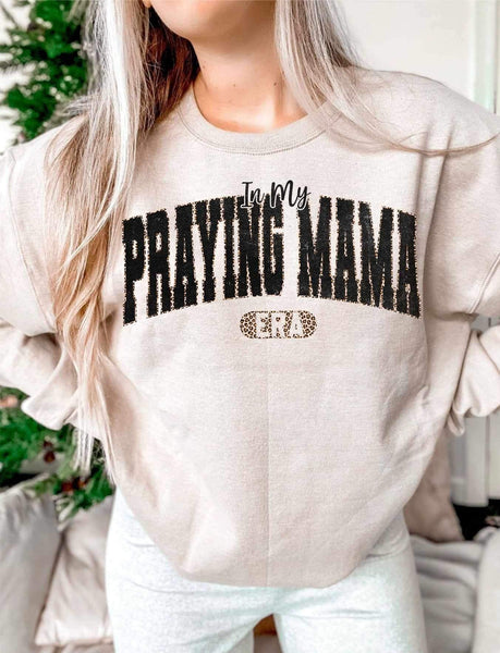 In my praying mama era black with leopard outline (WSB) 25607 DTF transfer