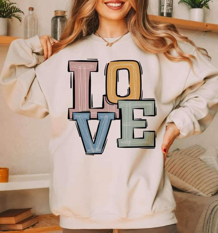 Love pastel font 15610 DTF Transfer