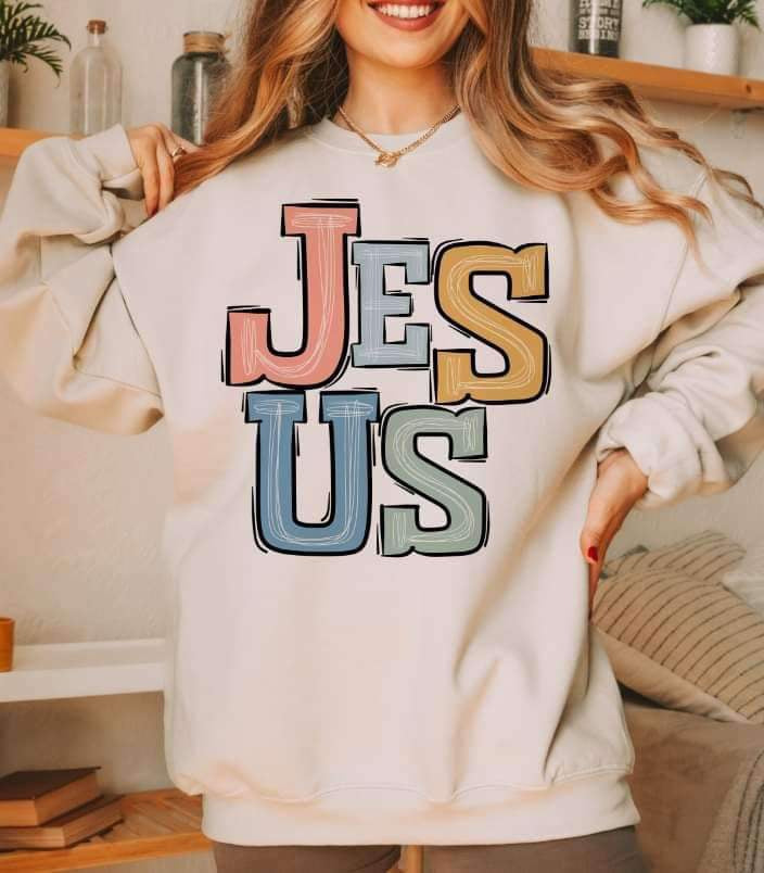 Jesus pastel font 15607 DTF Transfer