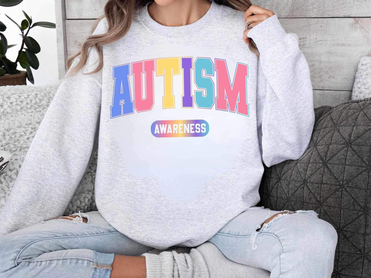 Autism awareness varsity font (WSB) 25603 DTF transfer