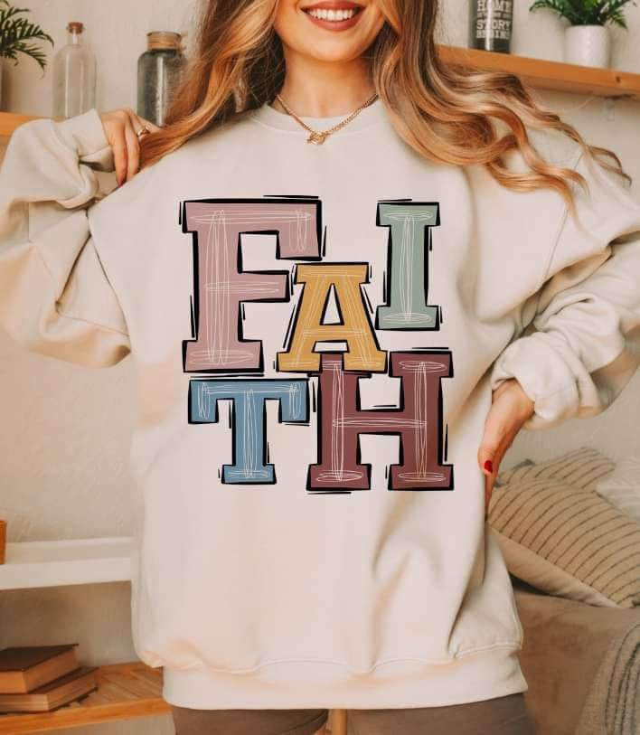 Faith pastel font 15604 DTF Transfer