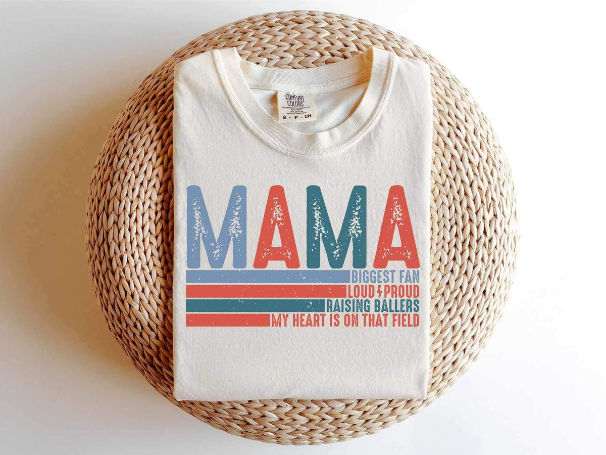 Mama retro lines red and blue (WSB) 25608 DTF transfer