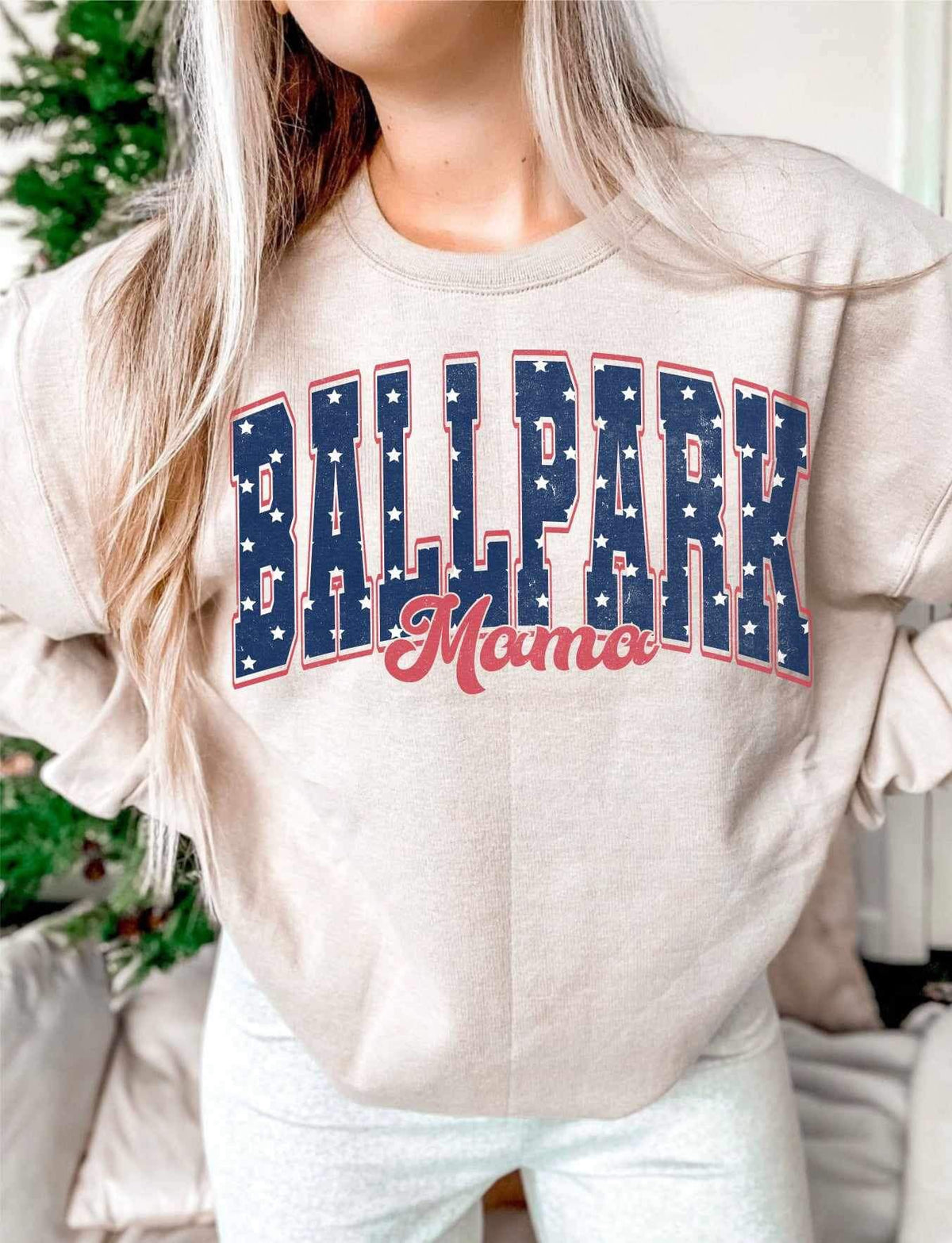 Ballpark mama red and blue (WSB) 25582 DTF transfer