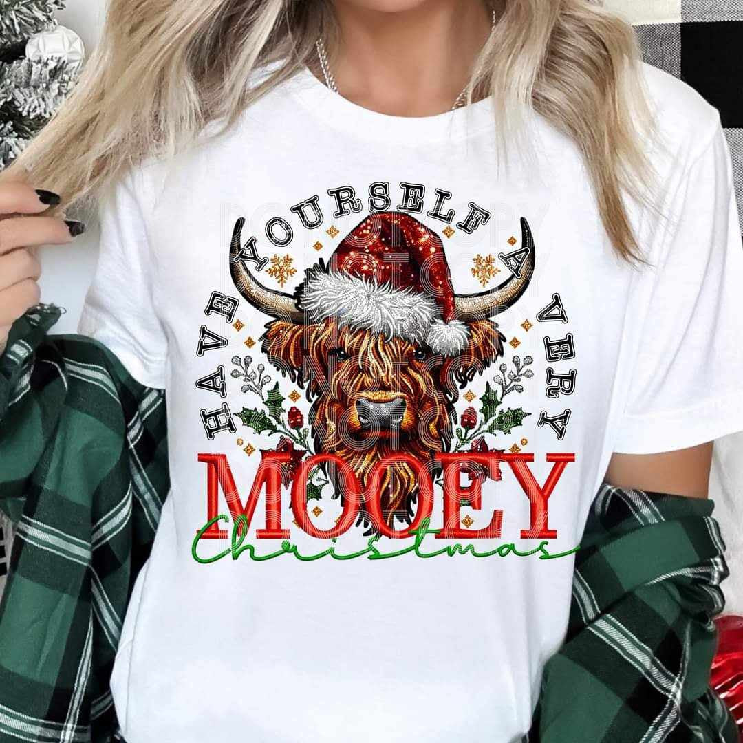 Have yourself a very mooey Christmas cow (PH) 67952 DTF transfer