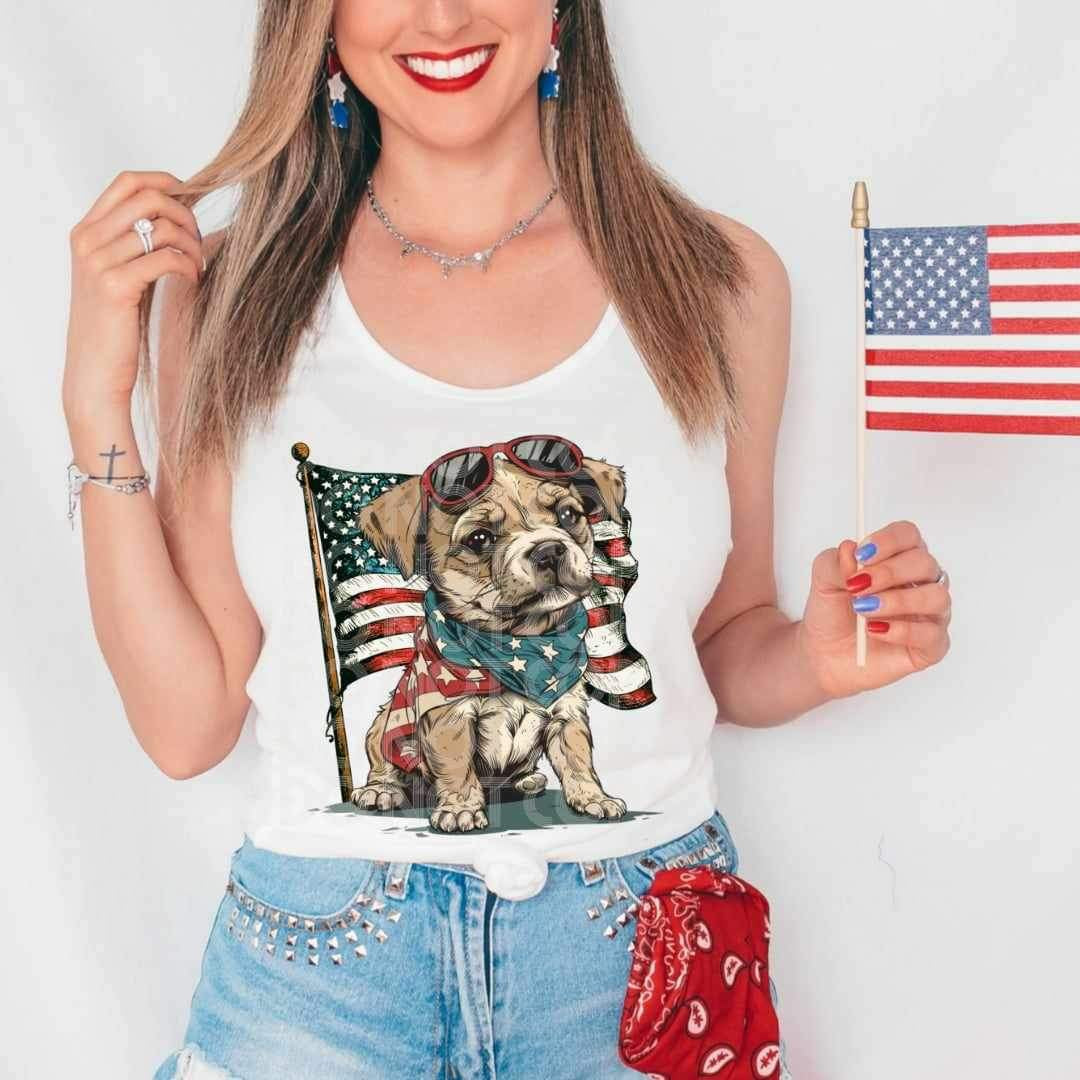 patriotic puppy 25630 DTF transfer
