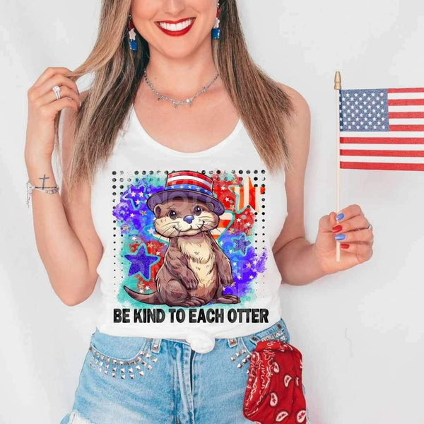 Be kind to each other patriotic beaver 25629 DTF transfer