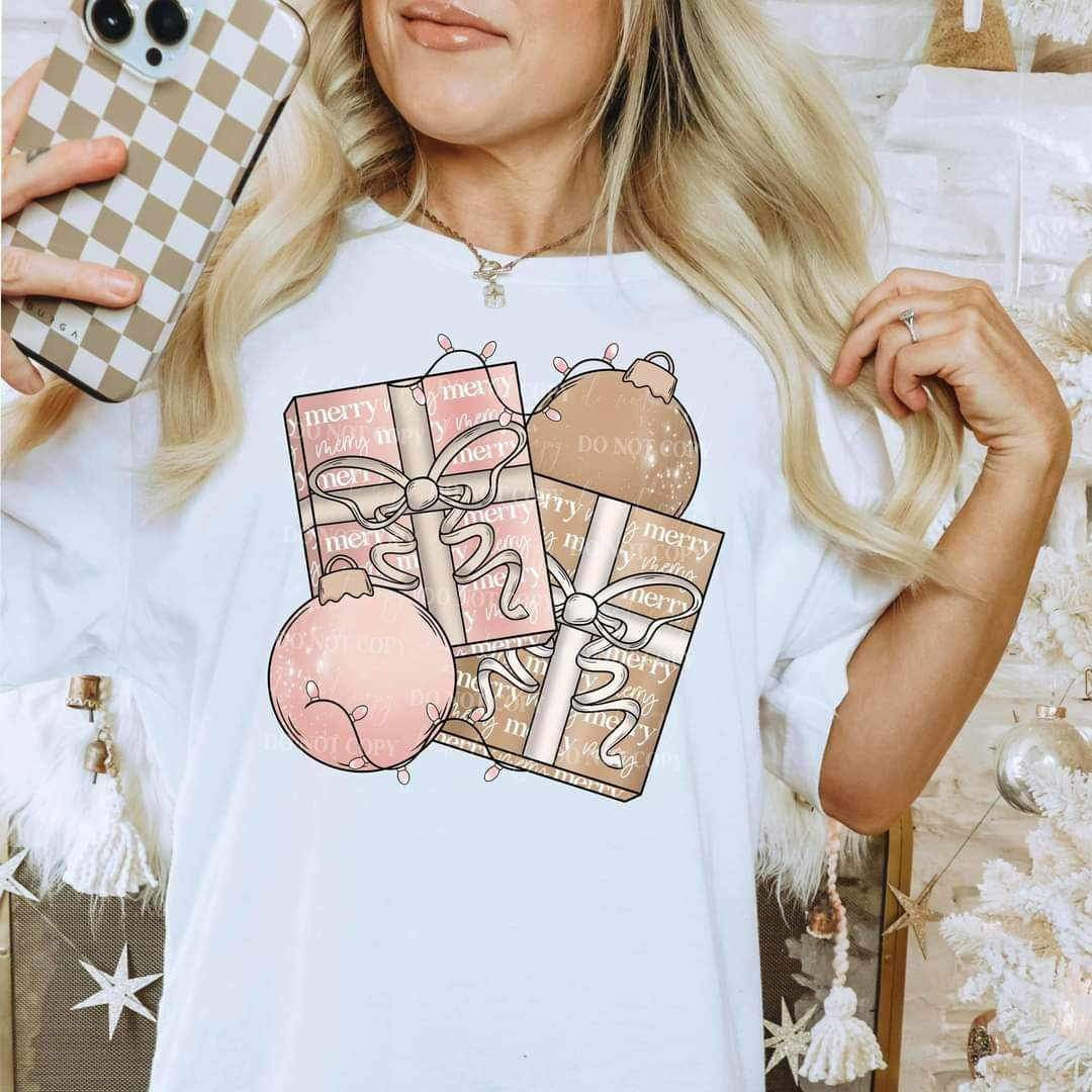 Brown and pink gifts and ornaments 15667 DTF Transfers