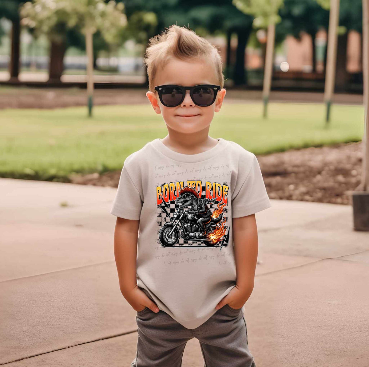 Born to ride dino 35617 DTF transfer