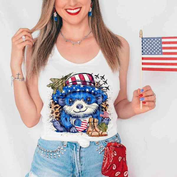 Blue patriotic animal 25620 DTF transfer