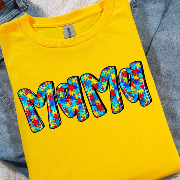 Mama puzzle piece font 25634 DTF transfer