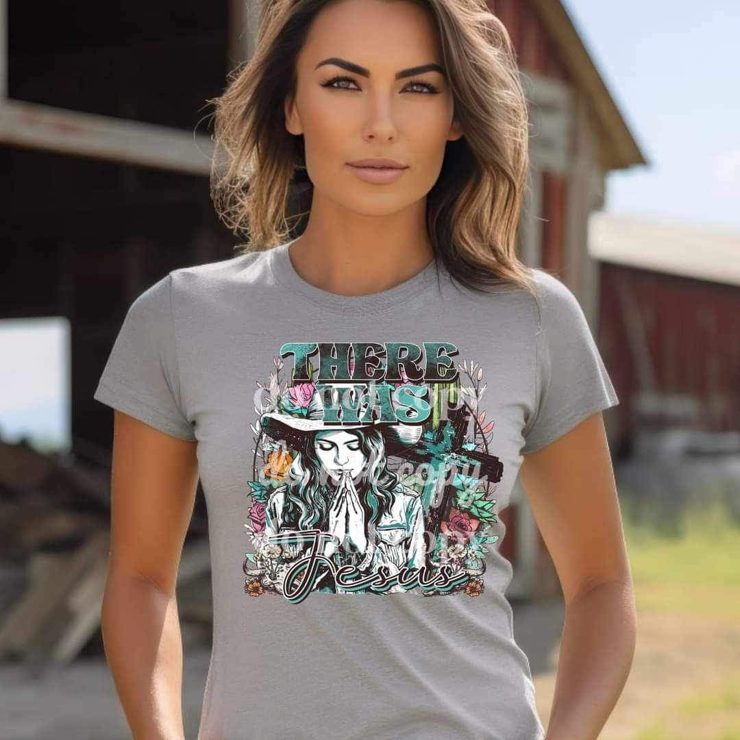 There was jesus (cowgirl praying and florals) 15695 DTF Transfers