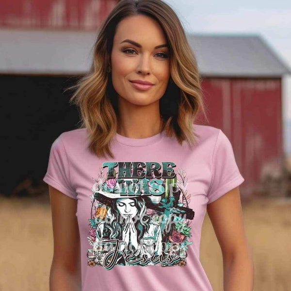 There was jesus (cowgirl praying and florals) 15695 DTF Transfers
