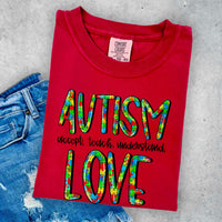 Autism love puzzle piece font 25633 DTF transfer