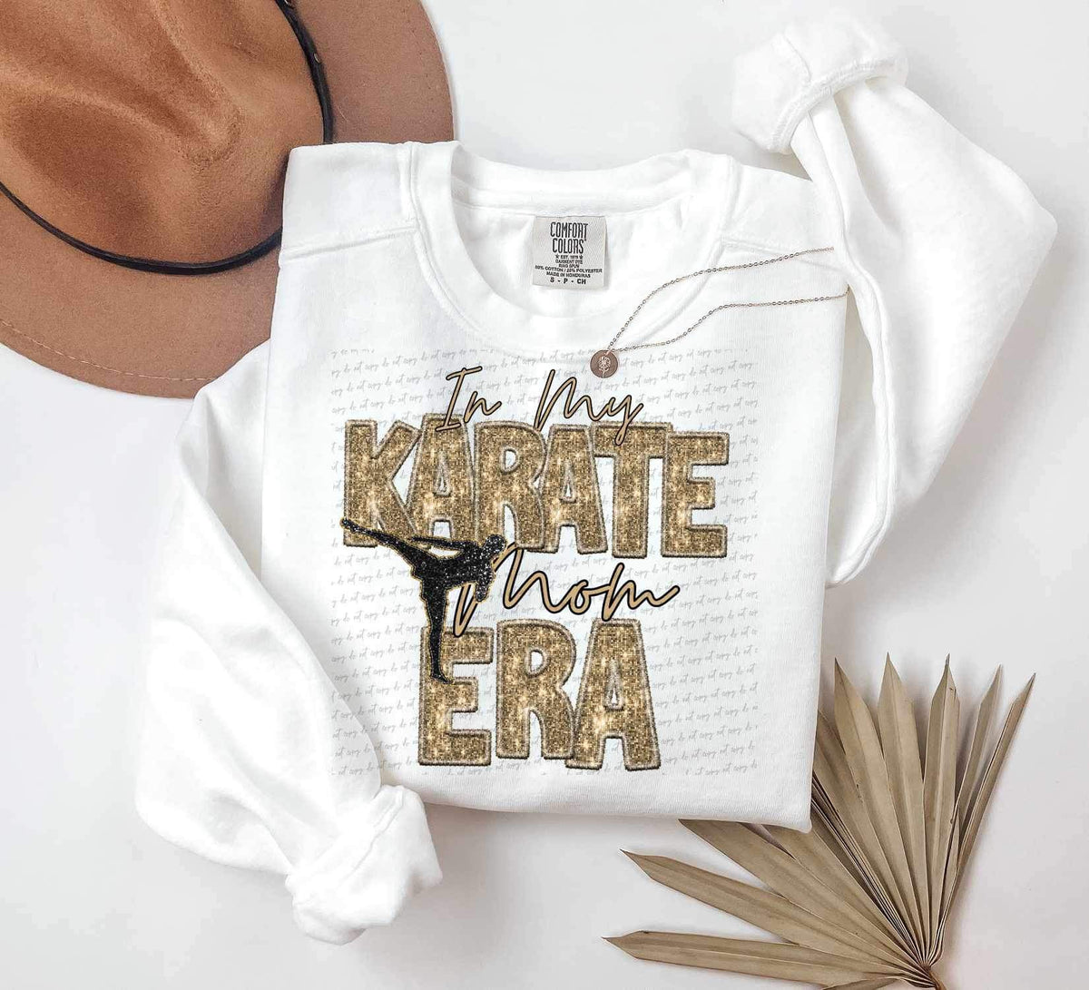 In my karate mom era gold sequin 25659 DTF transfer