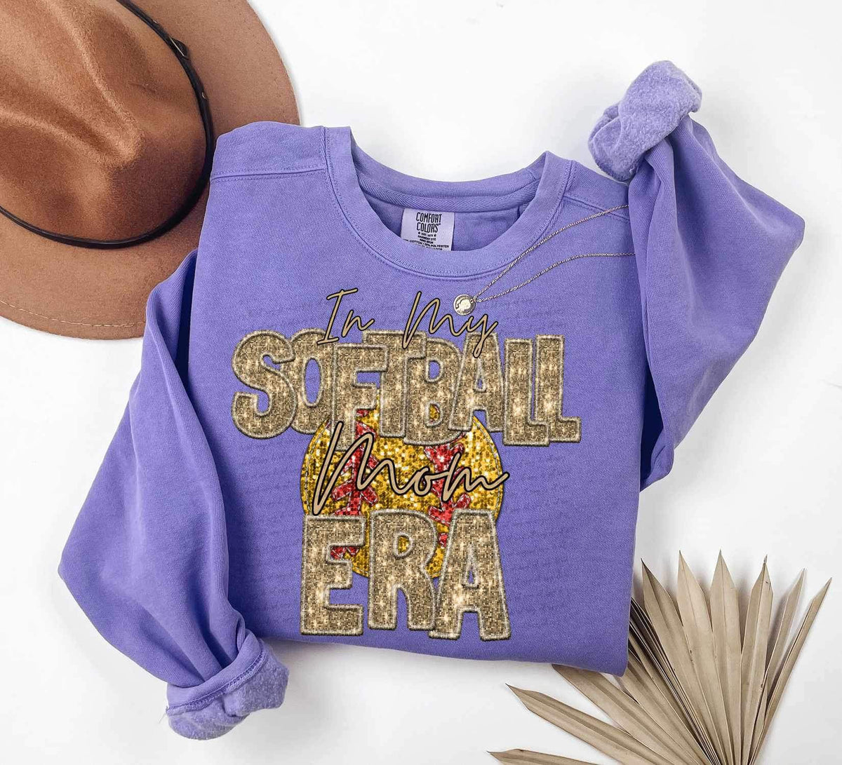 In my softball mom era gold sequin 25656 DTF transfer
