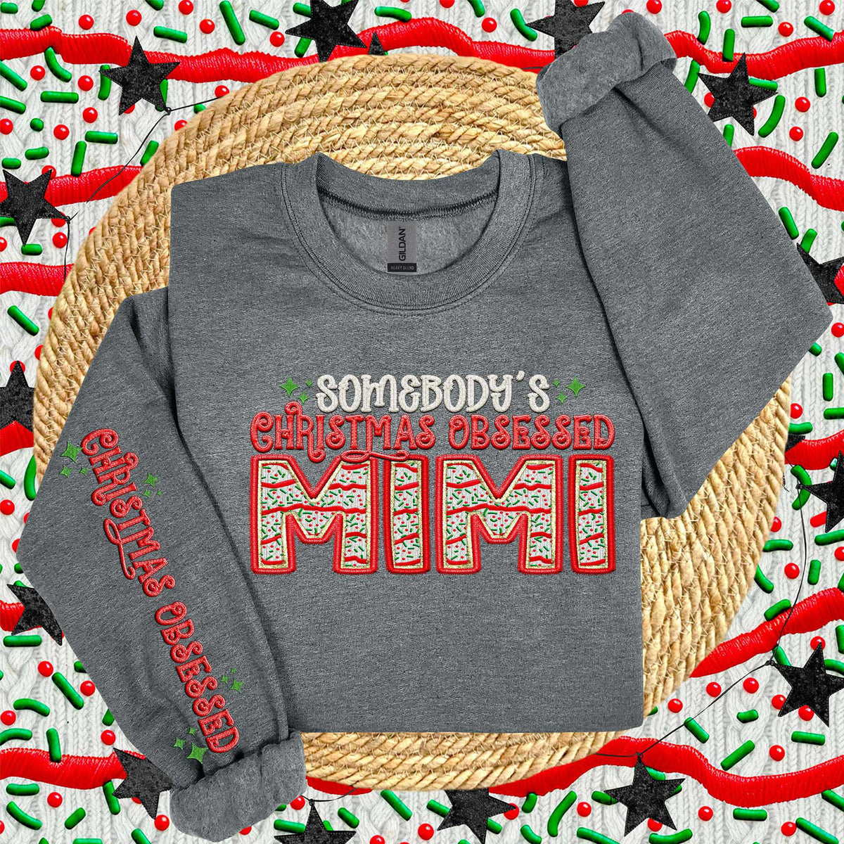 Somebody’s Christmas obsessed mimi FRONT (HW) 67998 DTF transfer