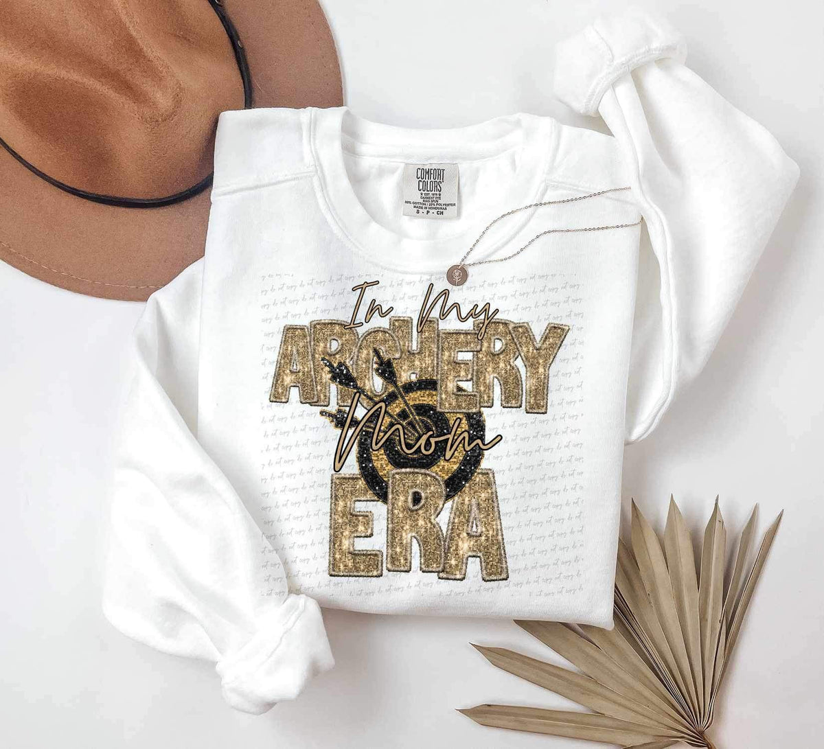 In my archery mom era gold sequin 25652 DTF transfer