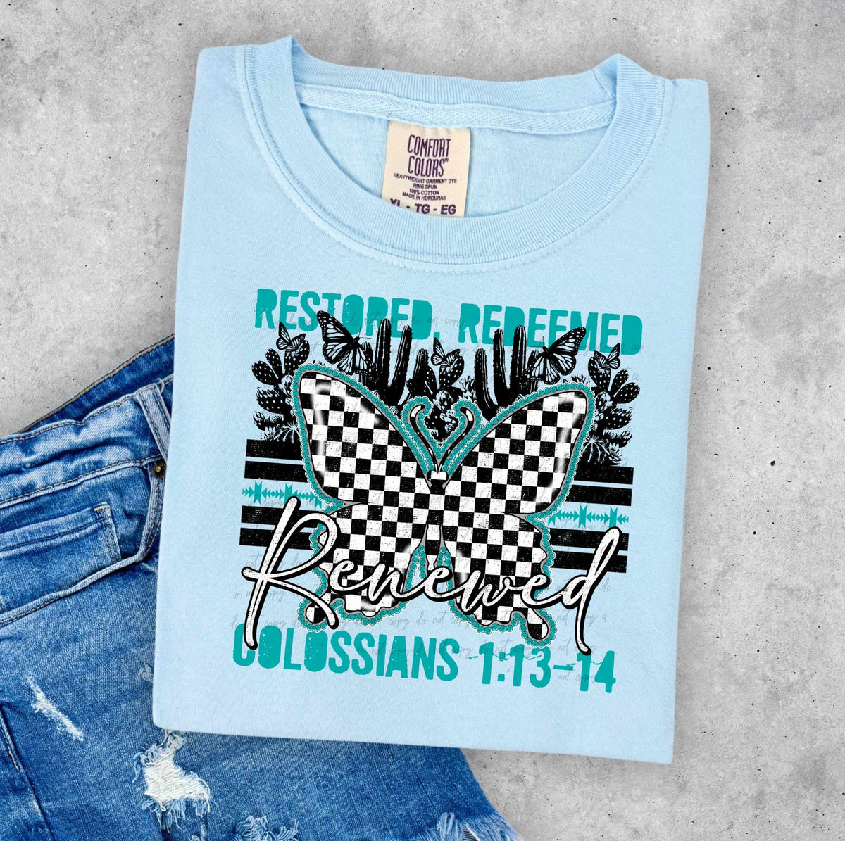 Restored renewed redeemed butterfly 35626 DTF transfer