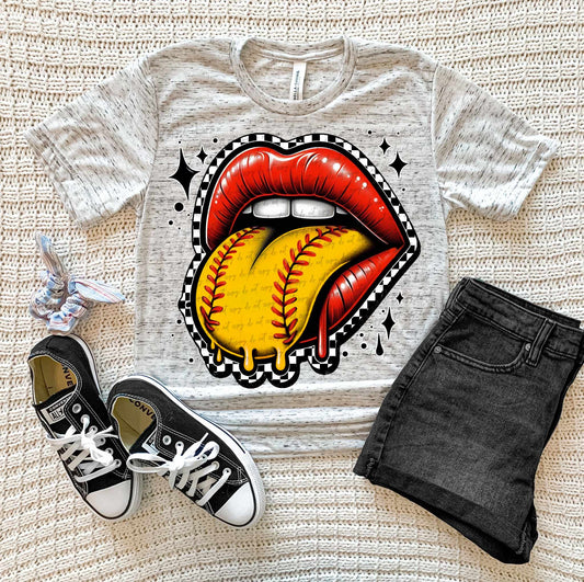 Mouth with softball tongue 35602 DTF transferr