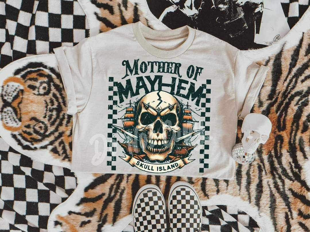 Mother of mayhem skull (RTD) 25674 DTF transfer