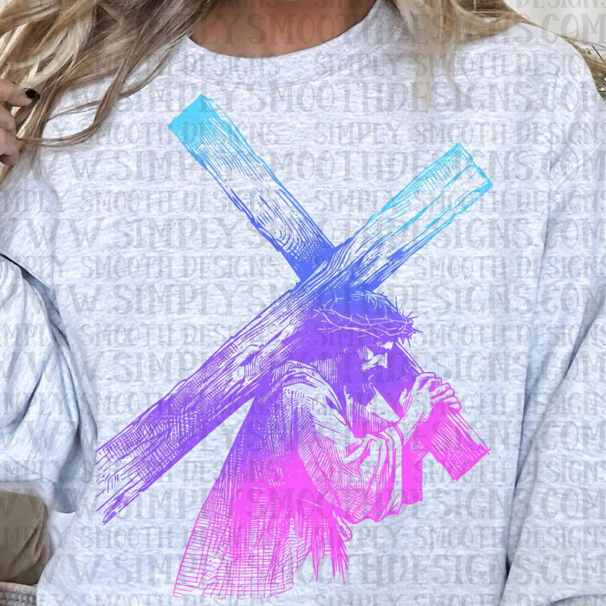 Ombré jesus and cross (SSD) DTF transfer
