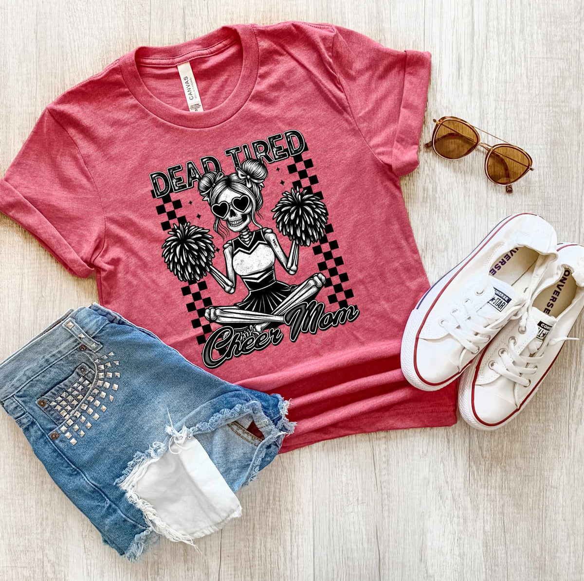 Dead tired cheer mom 35593 DTF transfer