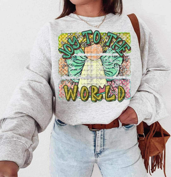 Joy to the world (angel with colorful background) 15746 DTF Transfers