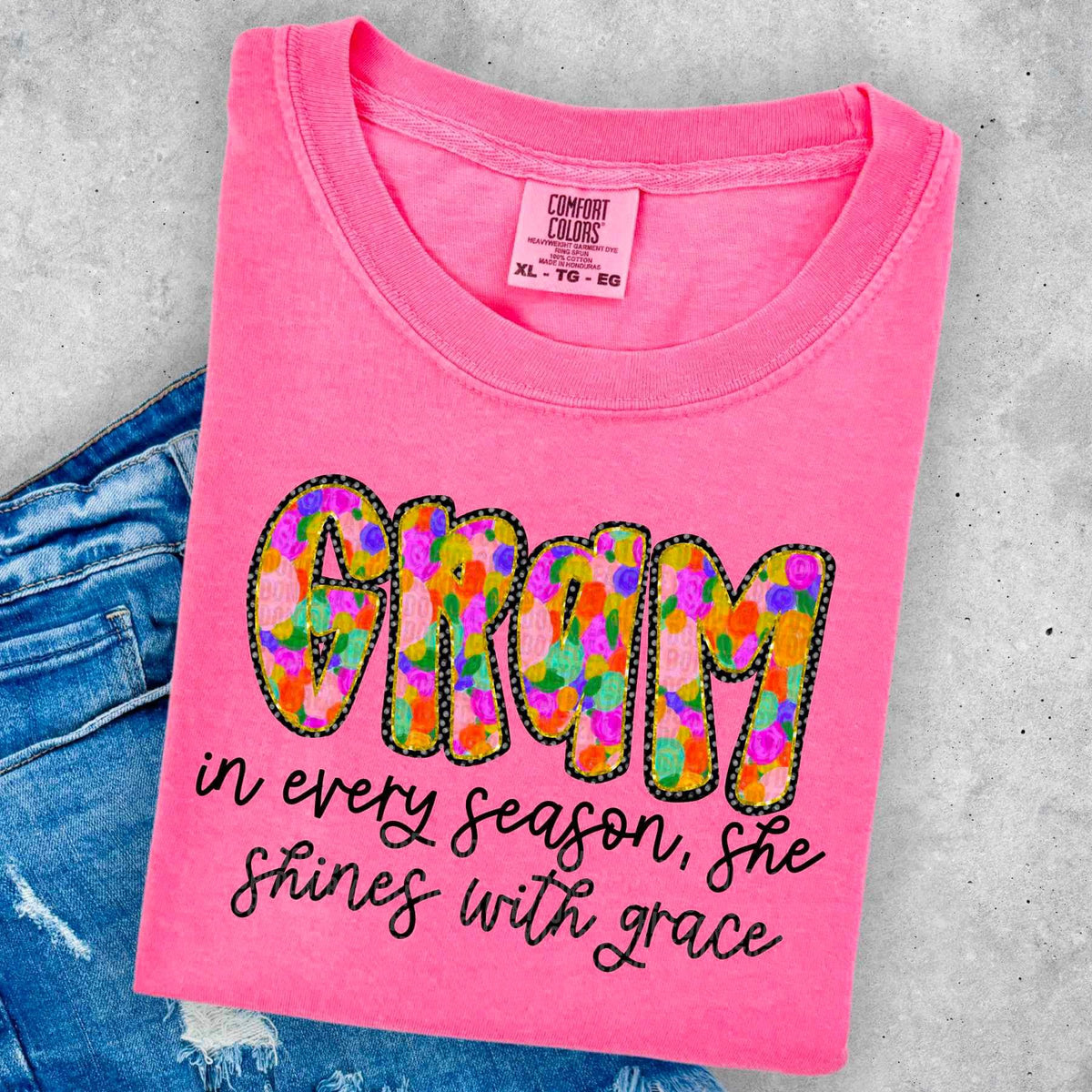 Gram in every season, she shines with grace 25692 DTF transfer
