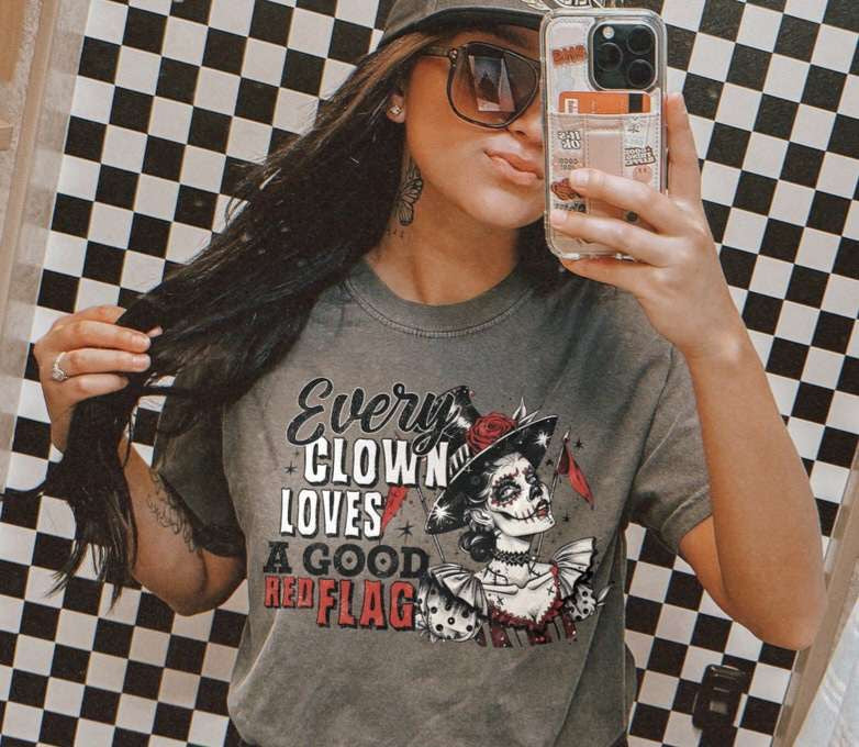 Every clown loves a good red flag 35677 DTF transfer