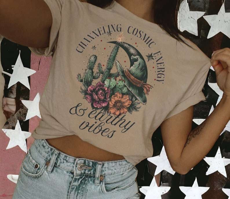 Channeling cosmic energy & earthy vibes 35675 DTF transfer