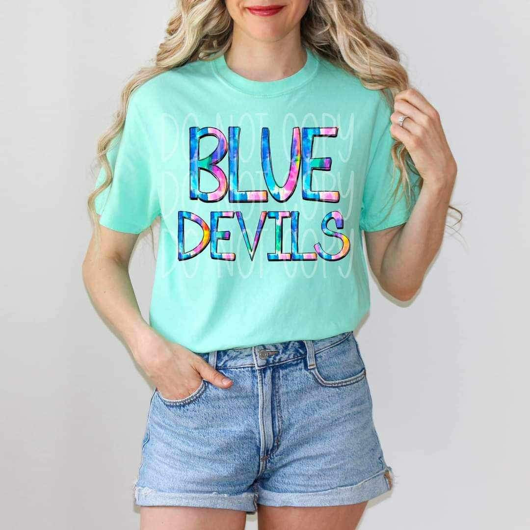 Blue devils tie dye 25738 DTF transfer