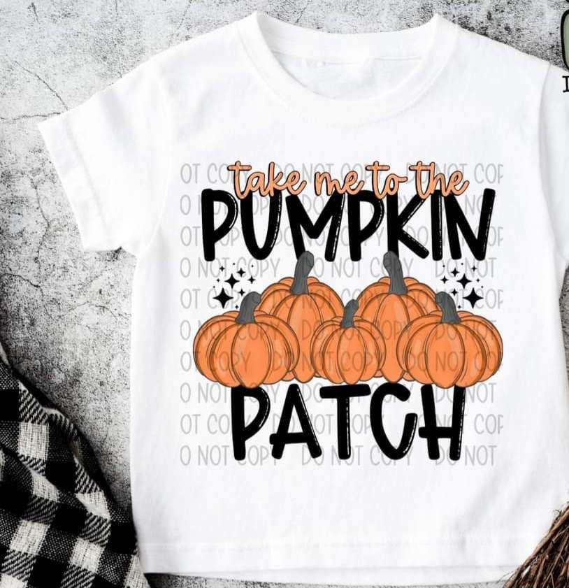 Take me to the pumpkin patch 5 pumpkins 35745 DTF transfer
