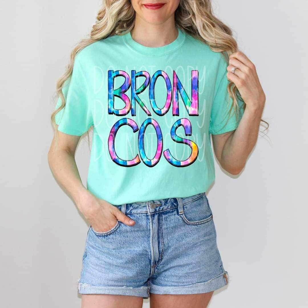 Broncos tie dye 25730 DTF transfer