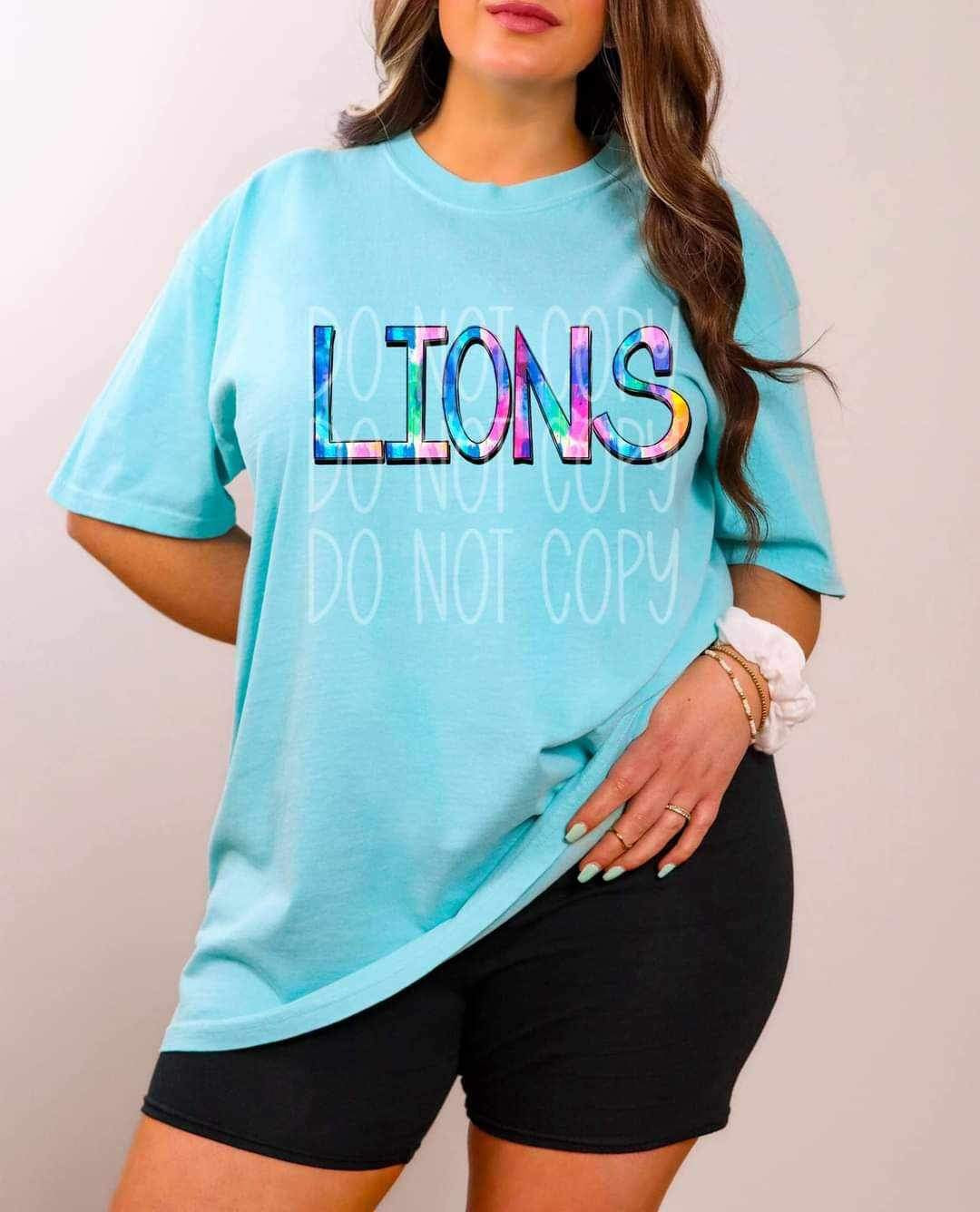 Lions tie dye 25723 DTF transfer