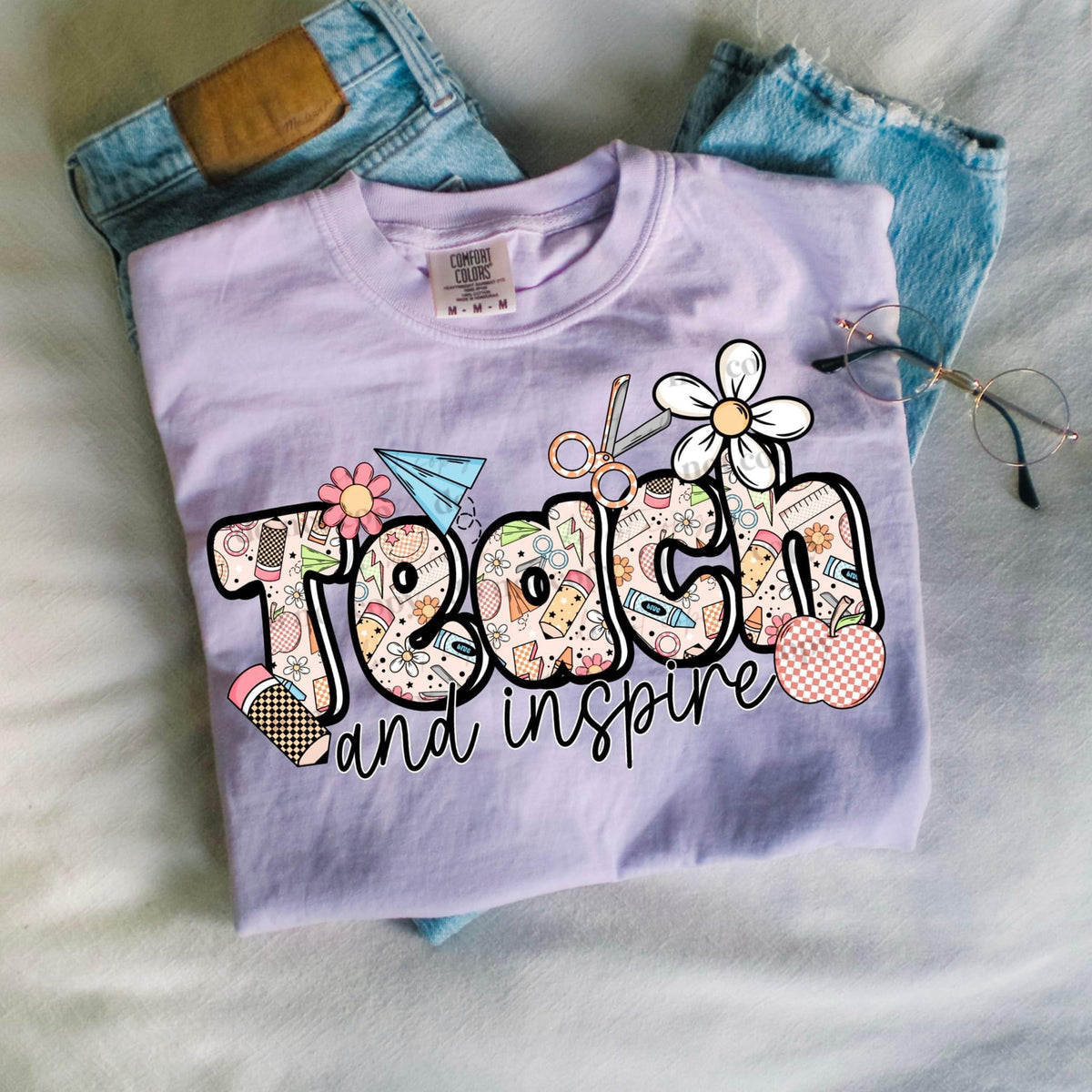 Teach and inspire teacher filled 35741 DTF transfer
