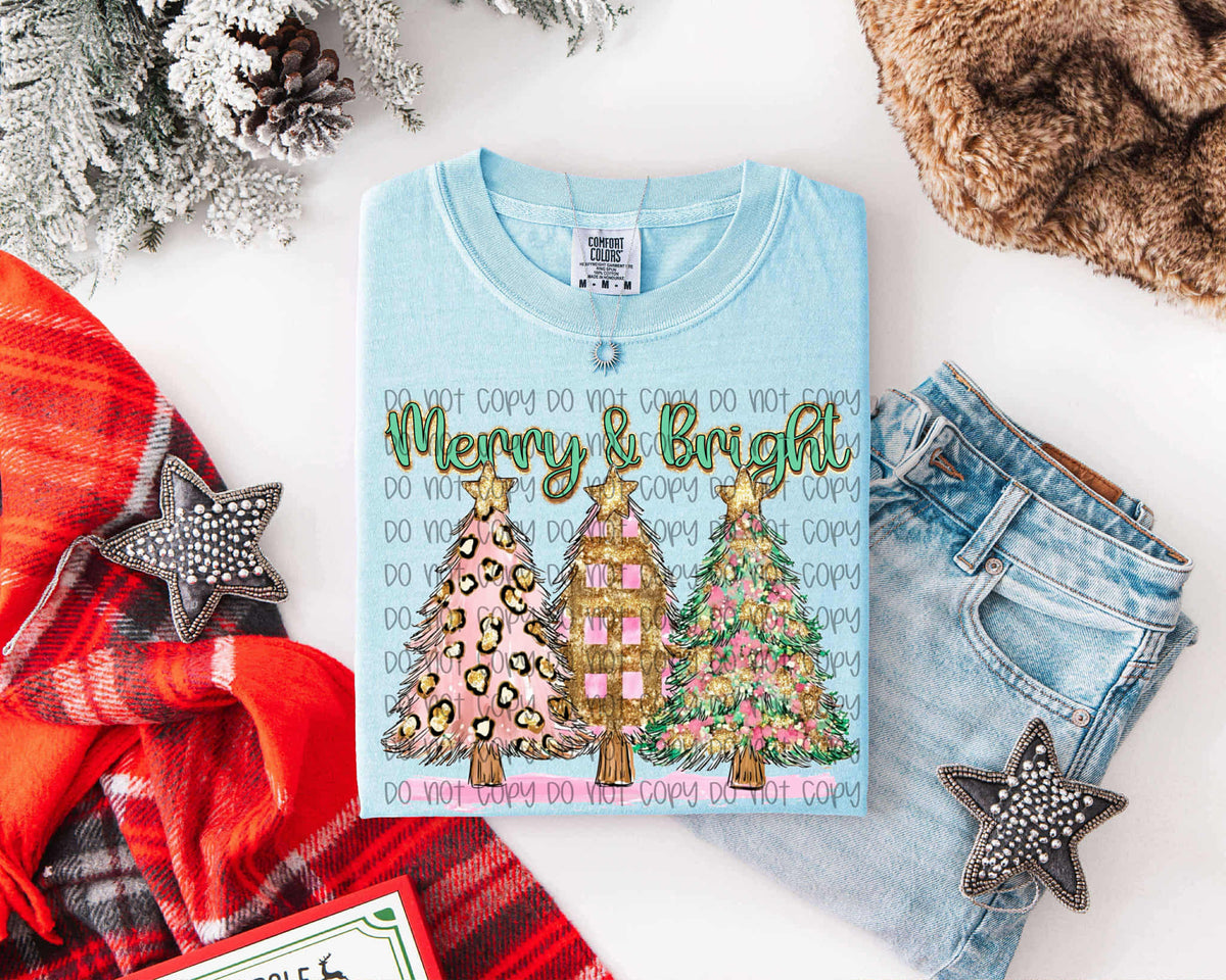 Merry and Bright Trees (SSD) DTF Transfer