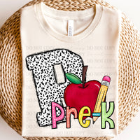 Pre-k grade dalmatian P ABD DTF transfer