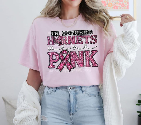 In October we wear pink hornets 55369 DTF transfer