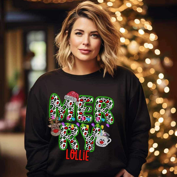 Merry lollie (reindeer, snowman, and santa hat ECHT) 15826 DTF Transfer