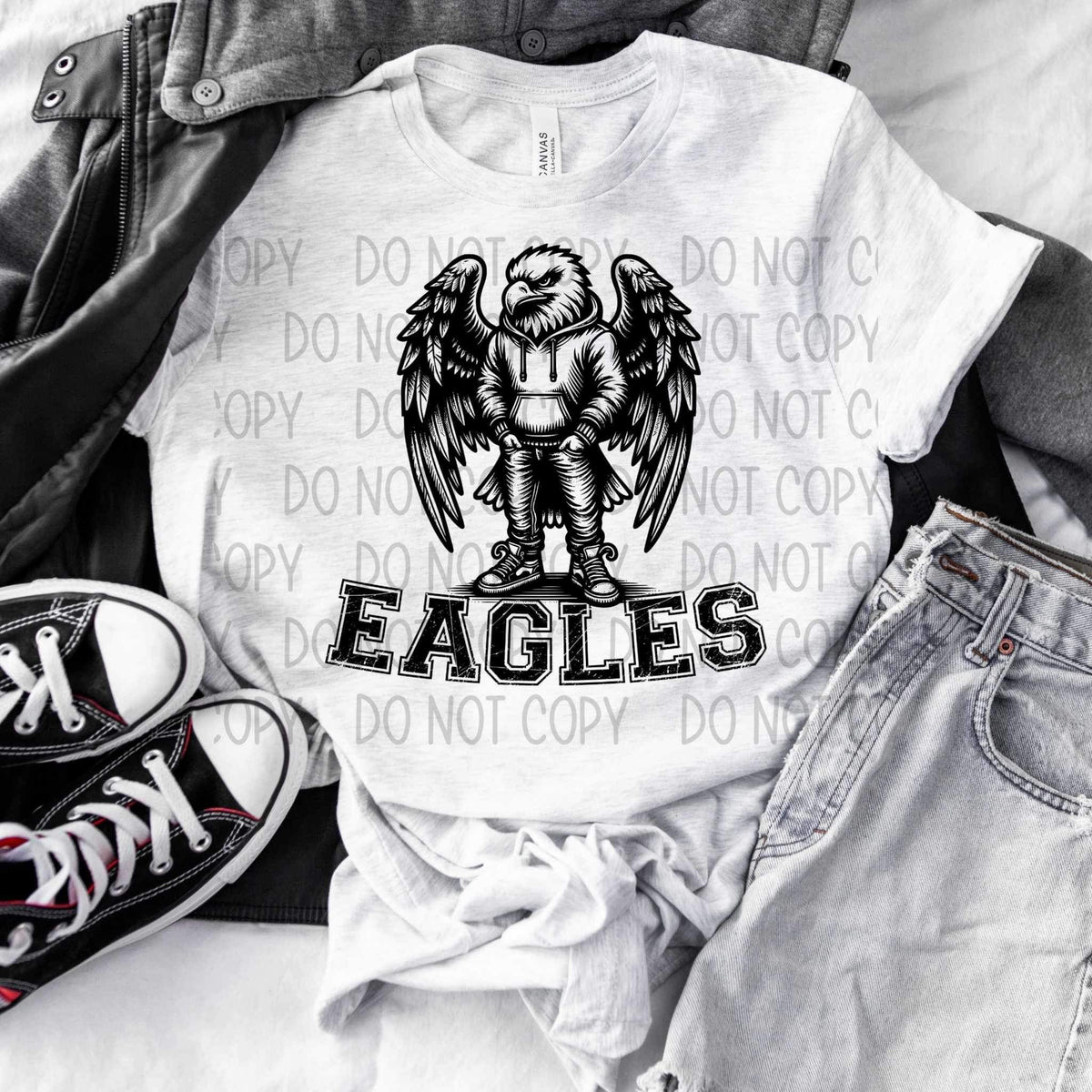 Eagles BLACK (SW) 25774 DTF transfer
