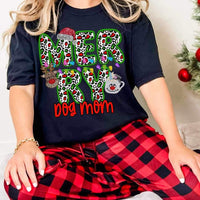 Merry dog mom (reindeer, smowman, and santa hat ECHT) 15784 DTF Transfer