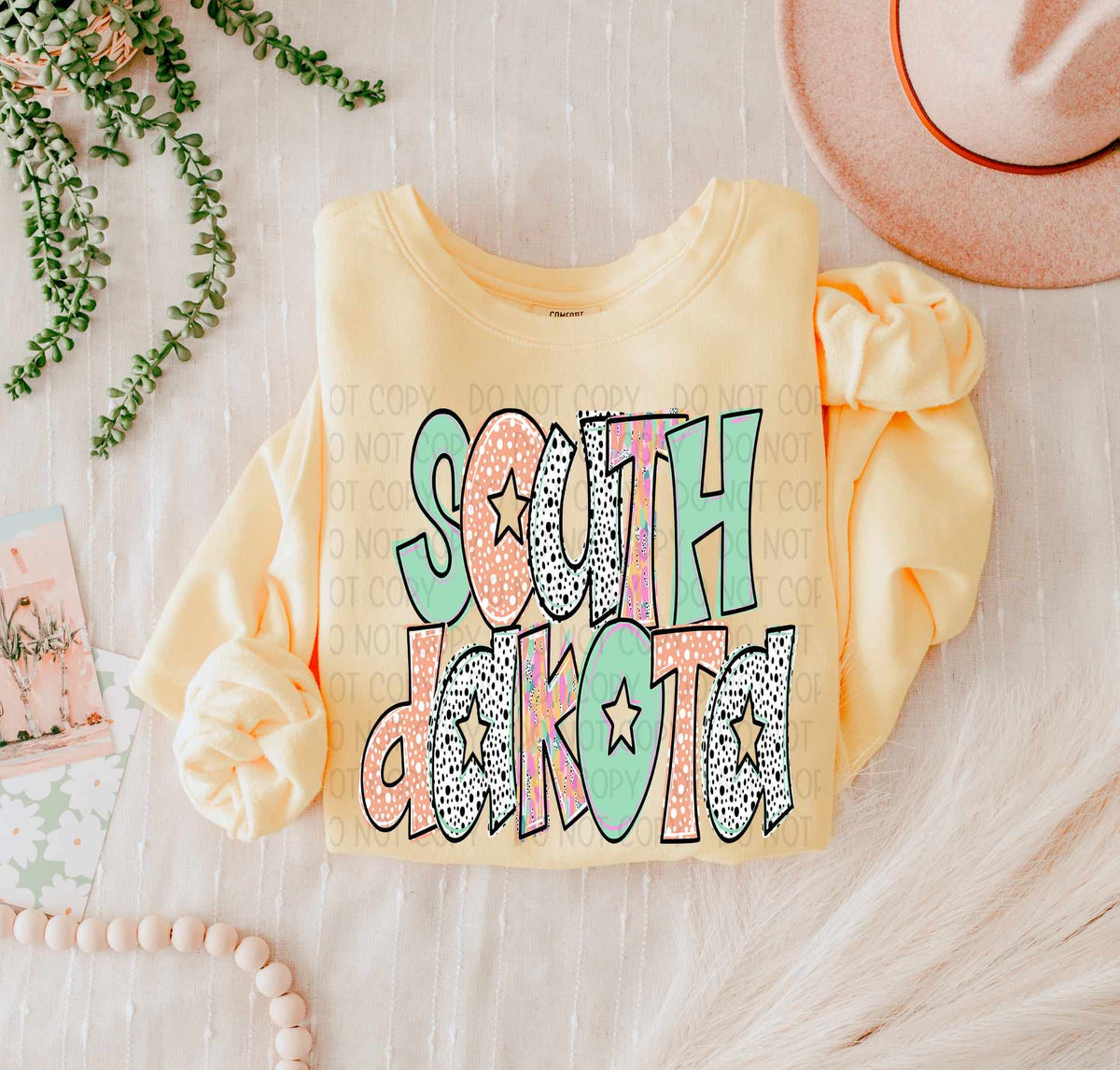 South Dakota peach and green (SWD) 55465 DTF transfer